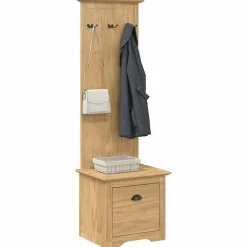 Bankjes*vidaXL hal kast BODO 50 x 40 x 156,7 cm Bewerkt hout Honingbruin