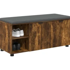 Halbank met kussen met plank Gerookte Eik 100 x 38 x 46 cm><noscript><img width=