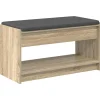Halbank met kussen met plank Sonoma Eiken 83 x 38 x 45 cm>vidaXL Outlet