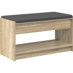 Halbank met kussen met plank Sonoma Eiken 83 x 38 x 45 cm>vidaXL Outlet