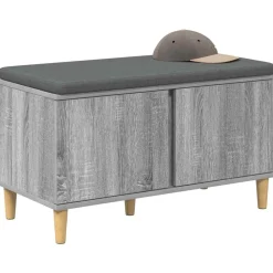 Halbank met kussen met opslag Grijze Sonoma 80 x 38 x 46 cm><noscript><img width=