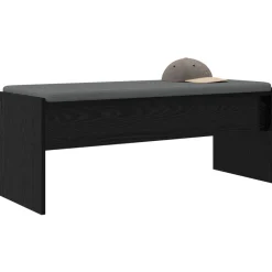 Bankjes*vidaXL Halbank met kussen 103 x 38 x 40 cm Zwart eiken