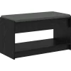 Halbank met kussen met plank Zwarte Eik 83 x 38 x 45 cm>vidaXL Best