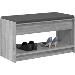 Halbank met kussen met plank Grijze Sonoma 83 x 38 x 45 cm><noscript><img width=