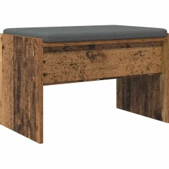 Halbank met kussen Oudhout 63 x 38 x 40 cm>vidaXL Hot