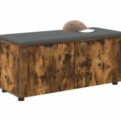 Halbank met kussen met plank Gerookte Eik 100 x 38 x 46 cm><noscript><img width=