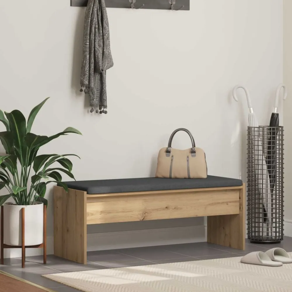 Halbank met kussen Artisan Eiken 103 x 38 x 40 cm>vidaXL Clearance