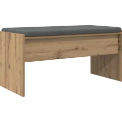 Bankjes*vidaXL Halbank met kussen Artisan Eiken 83 x 38 x 40 cm artisanaal eikenkleurig