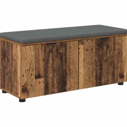 Halbank met kussen met plank Oudhout 100 x 38 x 46 cm>vidaXL New