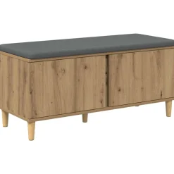 Halbank met kussen met opslag Artisan Eik 100 x 38 x 46 cm>vidaXL Discount