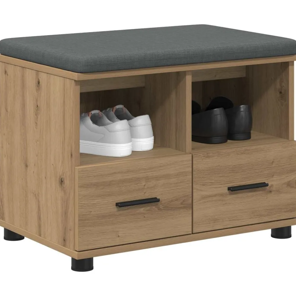 Halbank met kussen met lade Artisan Eik 60 x 38 x 46 cm>vidaXL Outlet