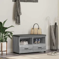 Halbank met kussen met lade Grijze Sonoma 80 x 38 x 46 cm>vidaXL Sale