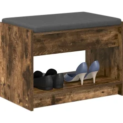 Halbank met kussen met plank Gerookte Eik 63 x 38 x 45 cm><noscript><img width=