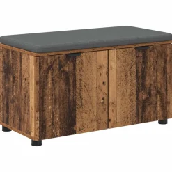 Bankjes*vidaXL Halbank Oudhout 80 x 38 x 46 cm Geïndustrialiseerd hout en stof Oud hout