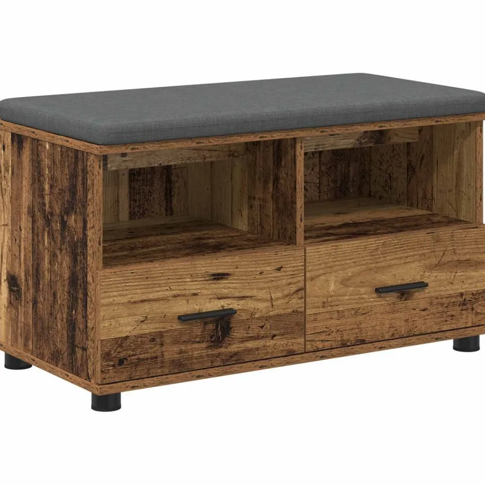 Halbank Oudhout 80 x 38 x 46 cm Geïndustrialiseerd hout en stof>vidaXL Hot