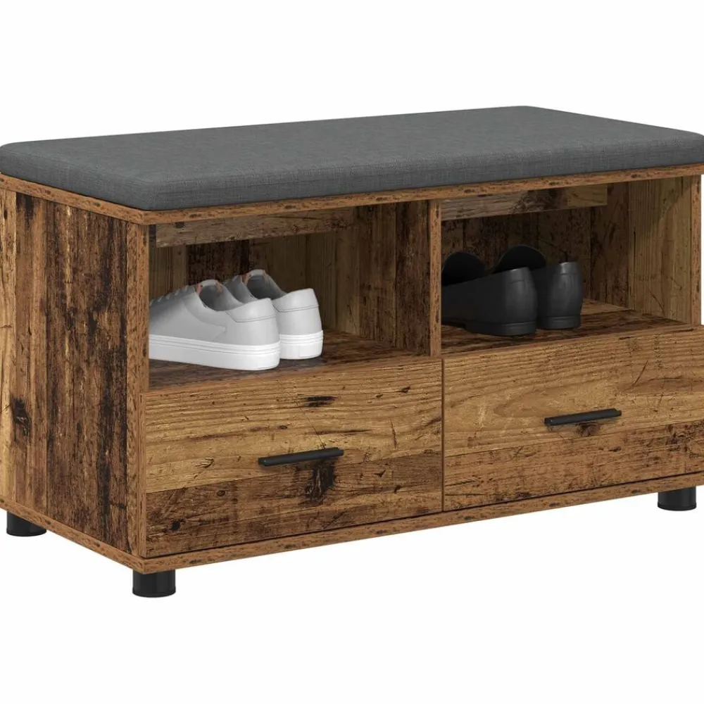 Halbank Oudhout 80 x 38 x 46 cm Geïndustrialiseerd hout en stof>vidaXL Hot