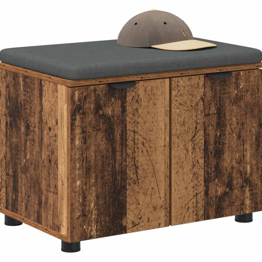 Halbank Oudhout 60 x 38 x 46 cm Geïndustrialiseerd hout en stof>vidaXL Sale
