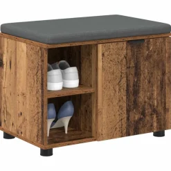 Halbank Oudhout 60 x 38 x 46 cm Geïndustrialiseerd hout en stof><noscript><img width=