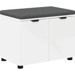 Bankjes*vidaXL Halbank 60 x 38 x 46 cm Geïndustrialiseerd hout en stof Wit