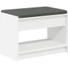 Halbank Wit 63 x 38 x 45 cm Geïndustrialiseerd hout en stof>vidaXL New