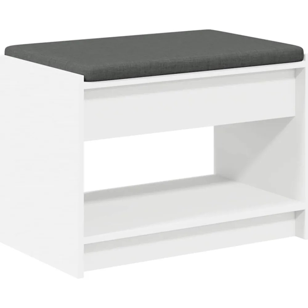 Halbank Wit 63 x 38 x 45 cm Geïndustrialiseerd hout en stof>vidaXL New