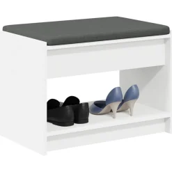 Halbank Wit 63 x 38 x 45 cm Geïndustrialiseerd hout en stof><noscript><img width=