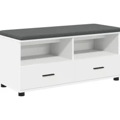 Bankjes*vidaXL Halbank 100 x 38 x 46 cm Geïndustrialiseerd hout en stof Wit