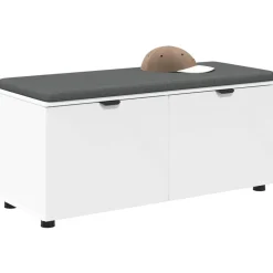 Bankjes*vidaXL Halbank 100 x 38 x 46 cm Geïndustrialiseerd hout en stof Wit