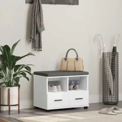 Halbank 60 x 38 x 46 cm Bewerkt hout en stof>vidaXL Discount