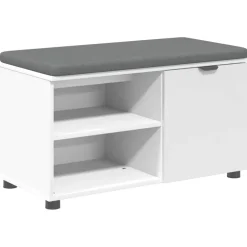 Bankjes*vidaXL Halbank 80 x 38 x 46 cm Geïndustrialiseerd hout en stof Wit