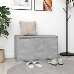 Bankjes*vidaXL Halbank 80x40x45 cm bewerkt hout Betongrijs