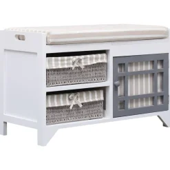 Halbank 70x33,5x45 cm paulowniahout wit>vidaXL Outlet