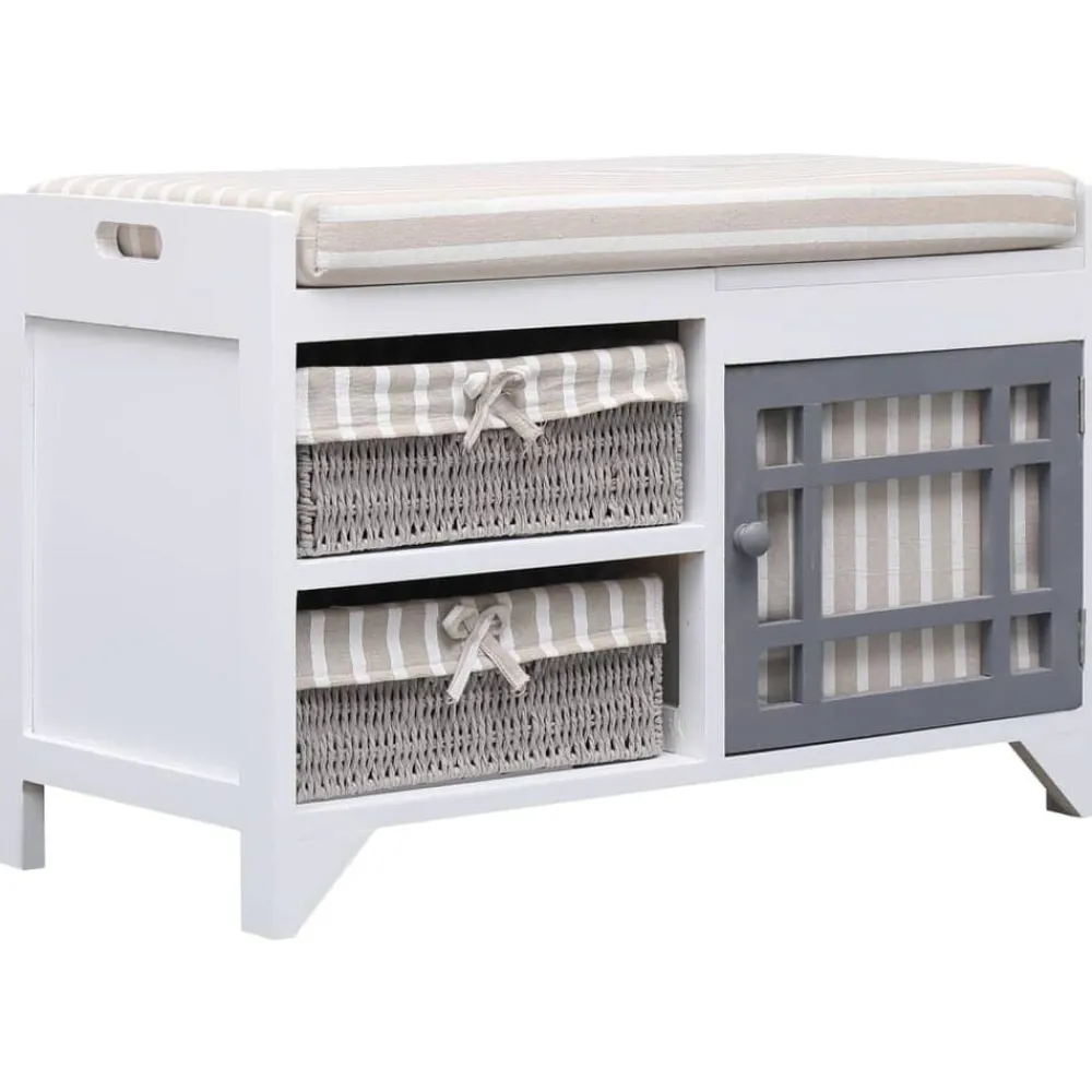 Halbank 70x33,5x45 cm paulowniahout wit>vidaXL Outlet