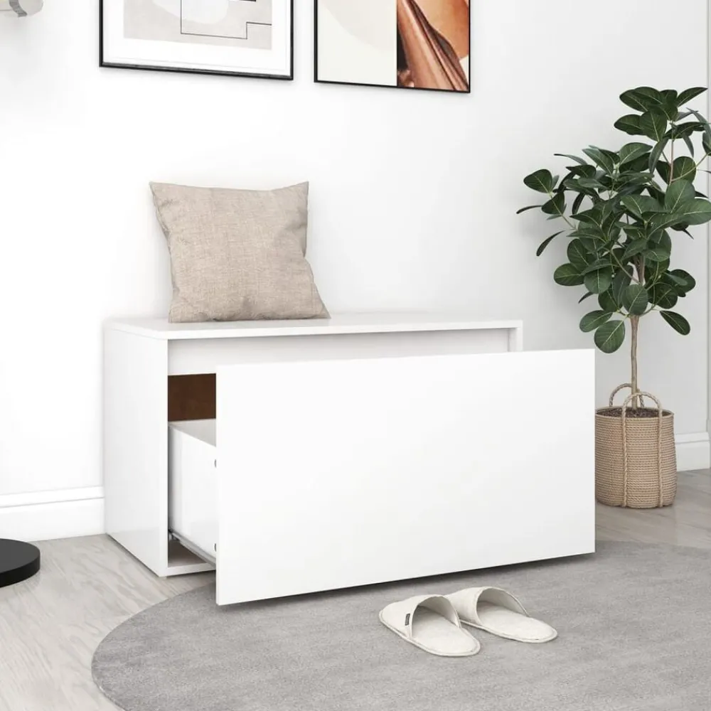 Bankjes*vidaXL Halbankje 80x40x45 cm bewerkt hout Wit