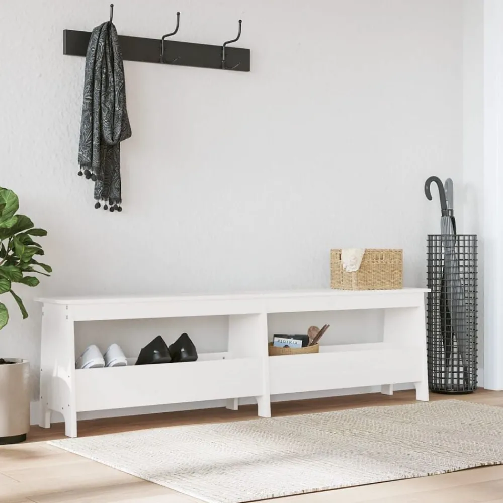 Bankjes*vidaXL Halbankje 160x28x45 cm massief grenenhout Wit