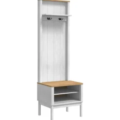 Halkast met plank FLORO 50 x 40 x 158 cm Massief Vurenhout>vidaXL New