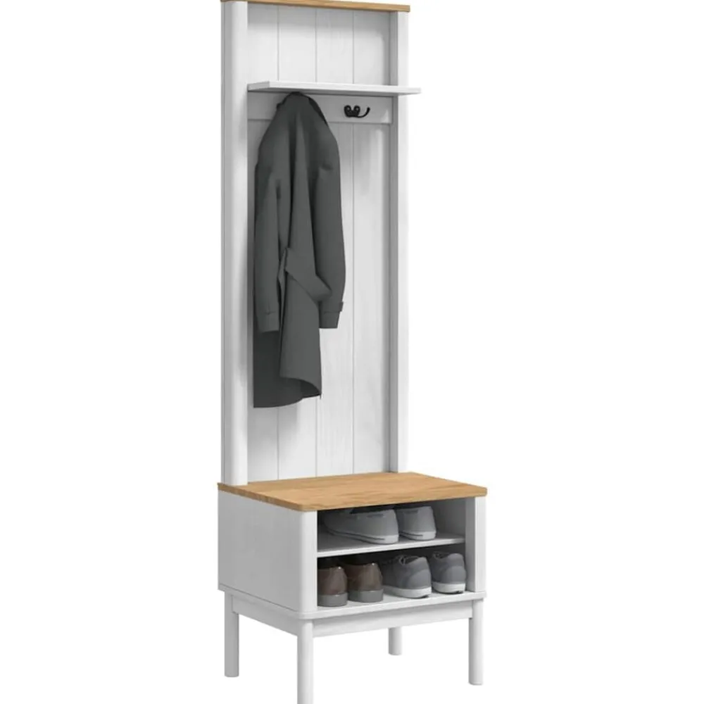 Halkast met plank FLORO 50 x 40 x 158 cm Massief Vurenhout>vidaXL New