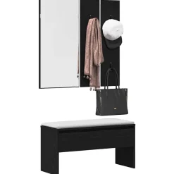 Halmeubelset met lade met opslag 4 pcs Bewerkt hout><noscript><img width=