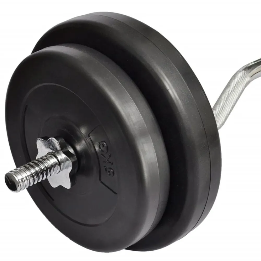 Fitness*vidaXL Halter met gewichten 30 kg