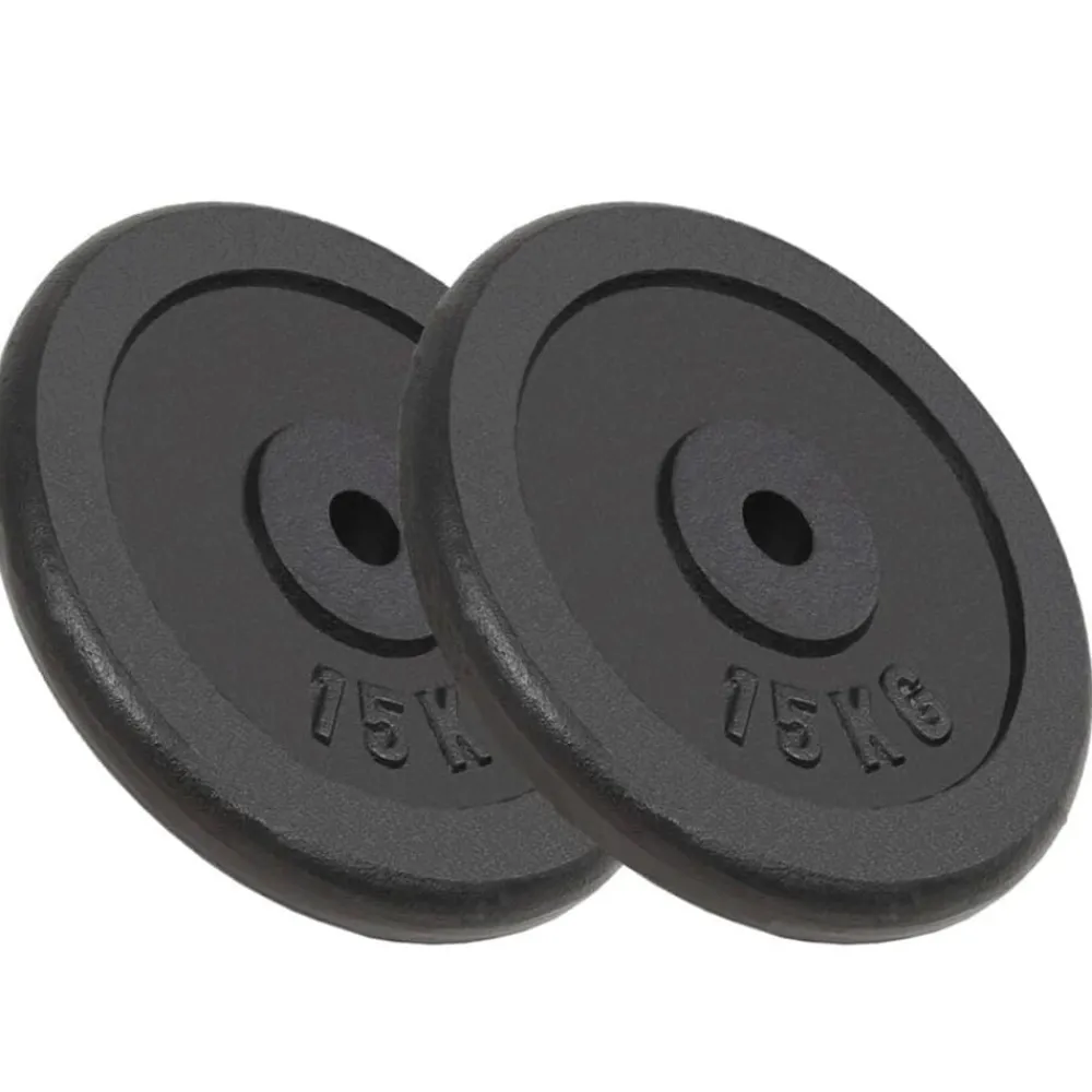 Halterschijven 2 st 2x15 kg gietijzer>vidaXL Discount