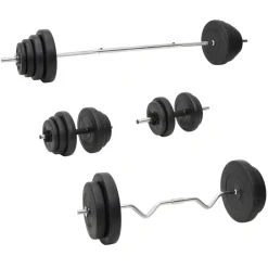 Fitness*vidaXL Halterset met gewichten 120 kg