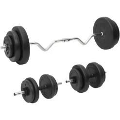 Fitness*vidaXL Halterset met gewichten curl 60 kg