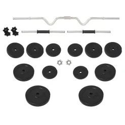 Fitness*vidaXL Halterset met gewichten curl 60 kg