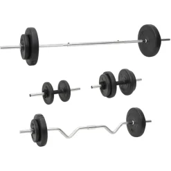 Halterset met gewichten 60 kg>vidaXL