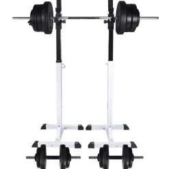Fitness*vidaXL Halter-/squatrek met halterset 60,5 kg
