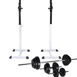 Fitness*vidaXL Halter-/squatrek met halterset 30,5 kg