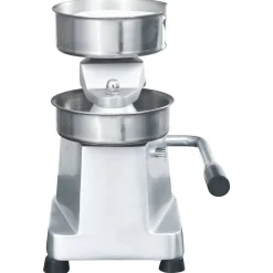 Hamburgerpersmachine met 500 scheidingsbladen 10 cm aluminium><noscript><img width=