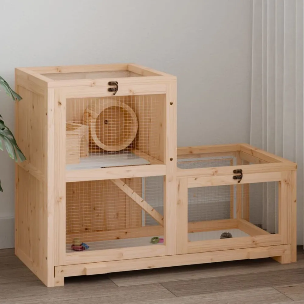 Hamsterkooi 81x40x60 cm massief vurenhout>vidaXL Sale