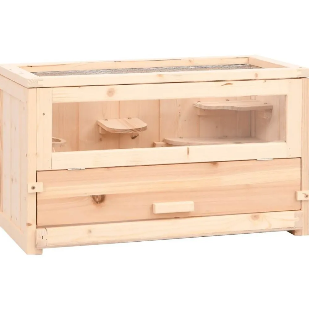 Hamsterkooi 60x30x35 cm massief vurenhout>vidaXL Sale