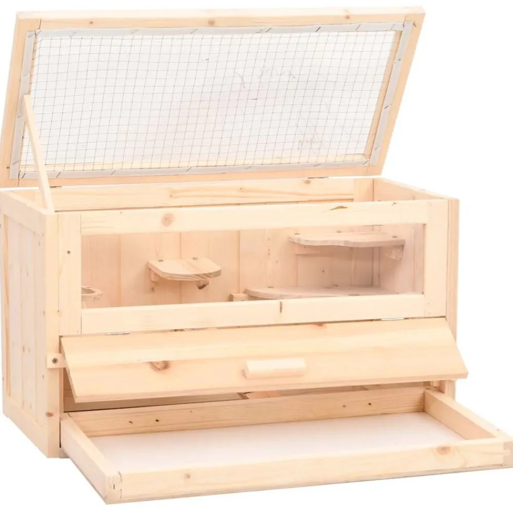 Hamsterkooi 60x30x35 cm massief vurenhout>vidaXL Sale